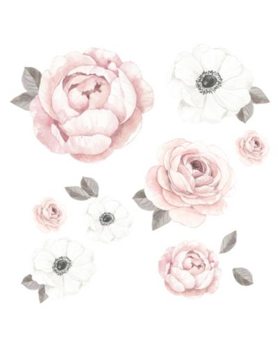 Lambs & Ivy Настенные наклейки Floral Garden Pink/White Watercolor Flowers