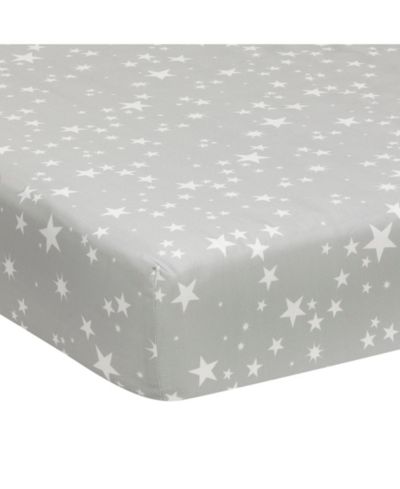 Lambs & Ivy натяжная простыня для детской кроватки Milky Way Gray/White Stars, 100% хлопок