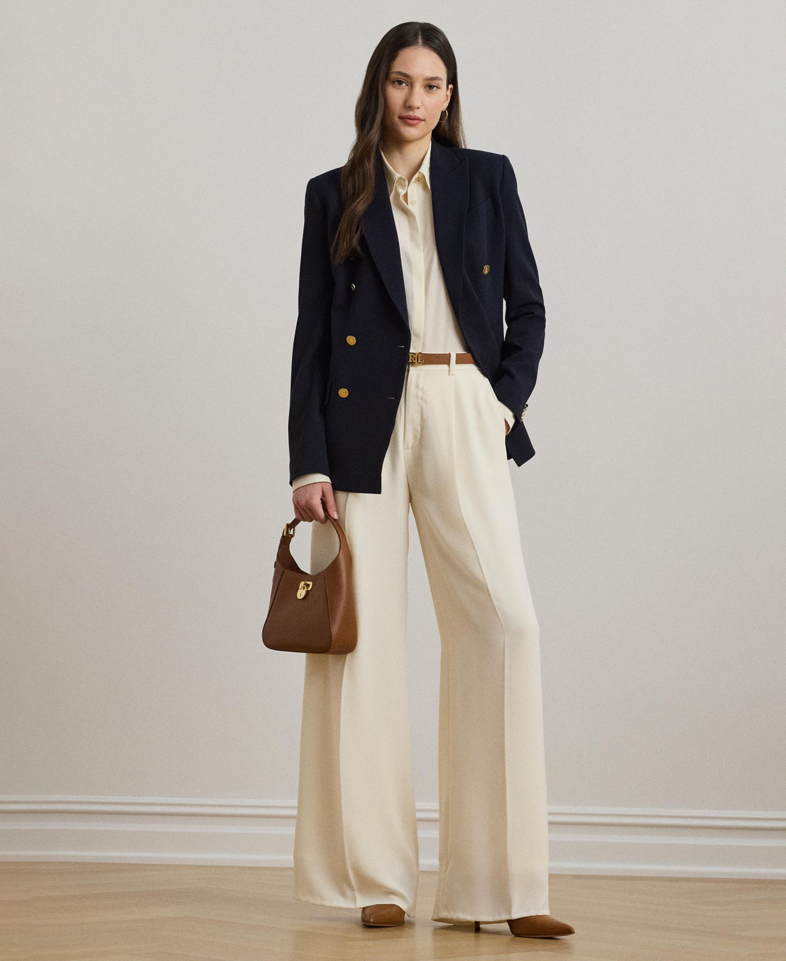 Lauren Ralph Lauren Women's Double-Faced Georgette Wide-Leg Pants