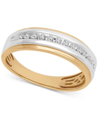 Мужское обручальное кольцо с бриллиантами (1/6 ct. t.w.) в 14k Gold