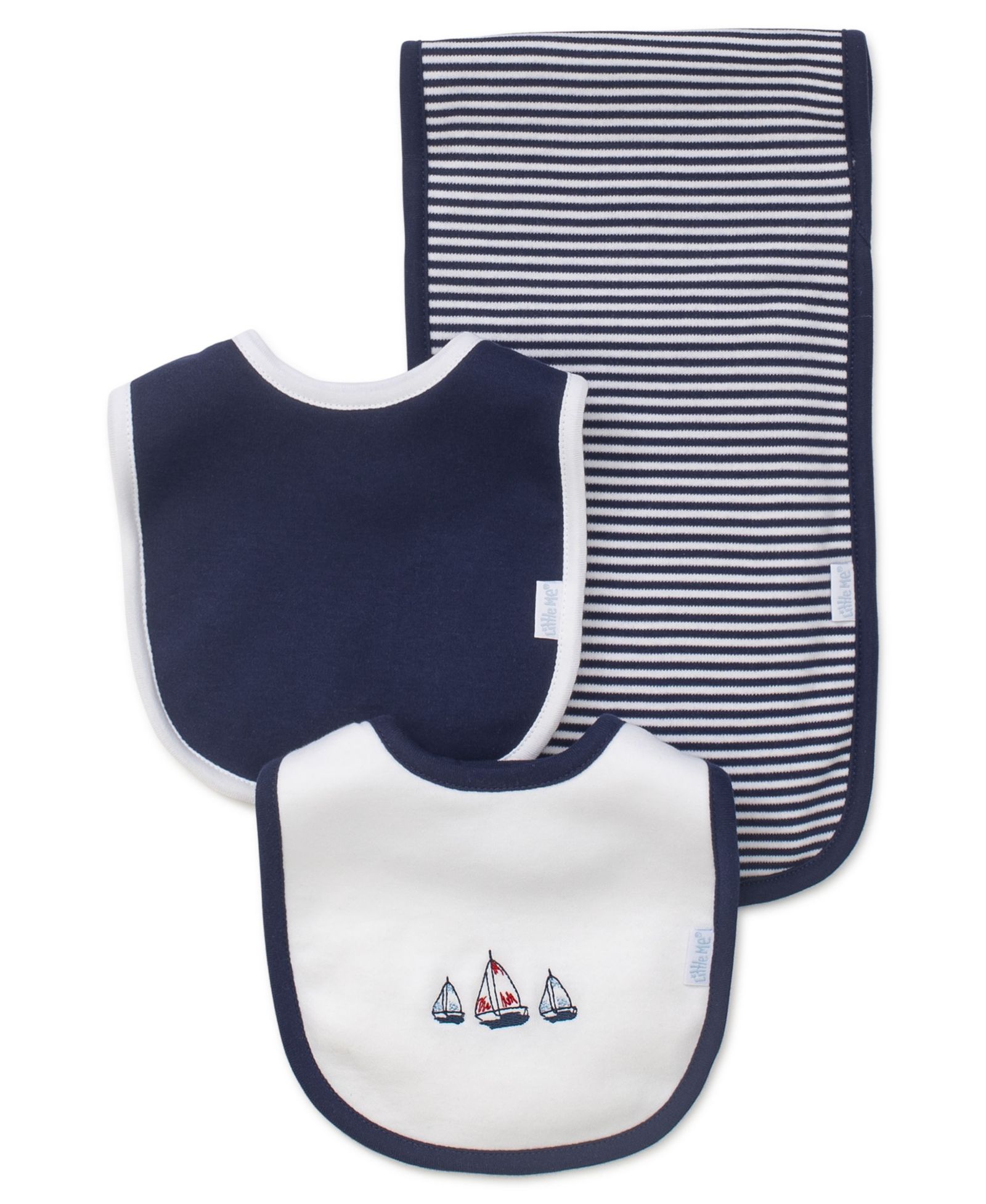 Набор нагрудников и пеленок для малышей Little Me Sailboats, 3 шт