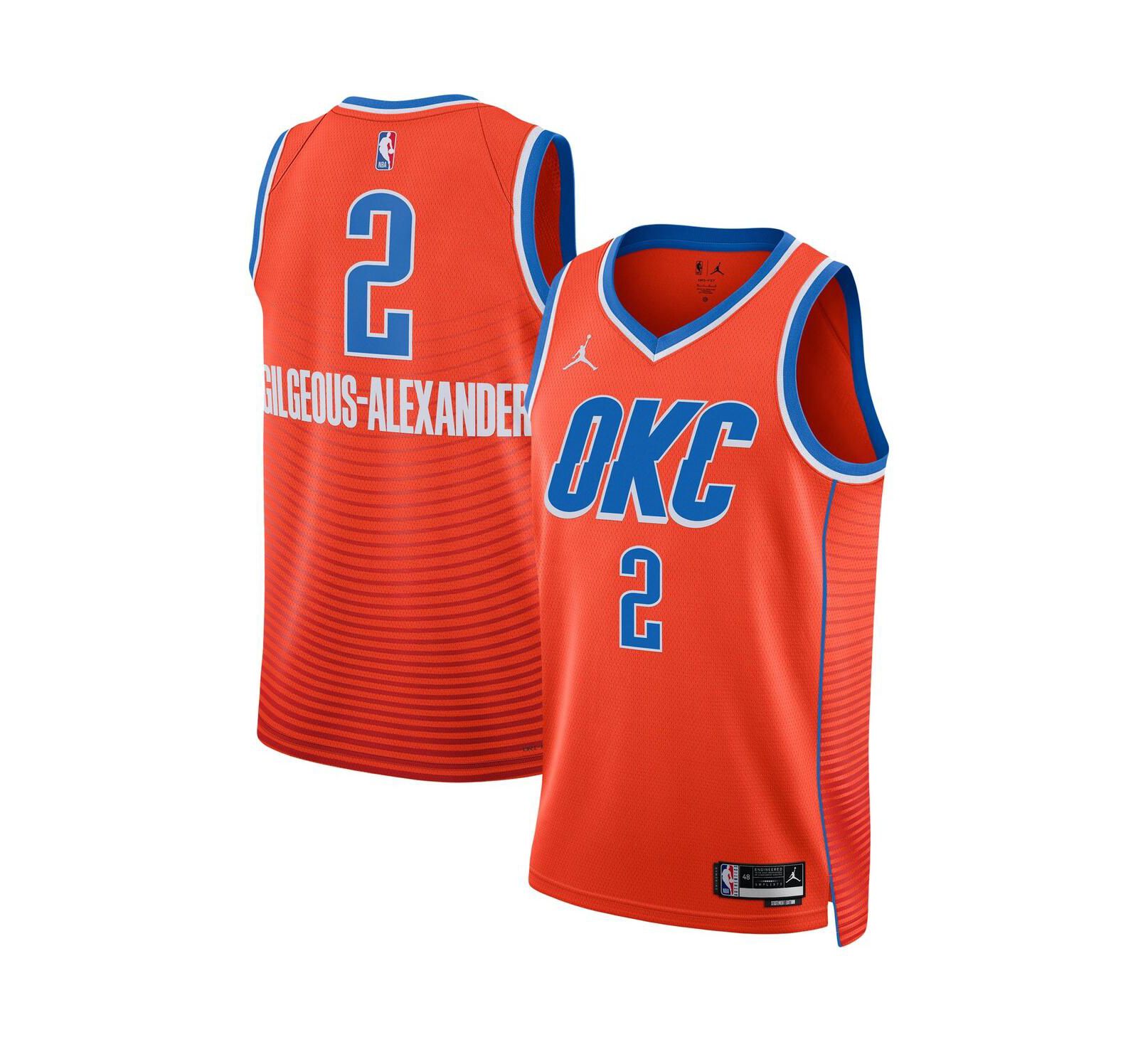 Jordan мужская джерси Jordan Shai Gilgeous-Alexander Orange Oklahoma City Thunder Statement Edition Swingman