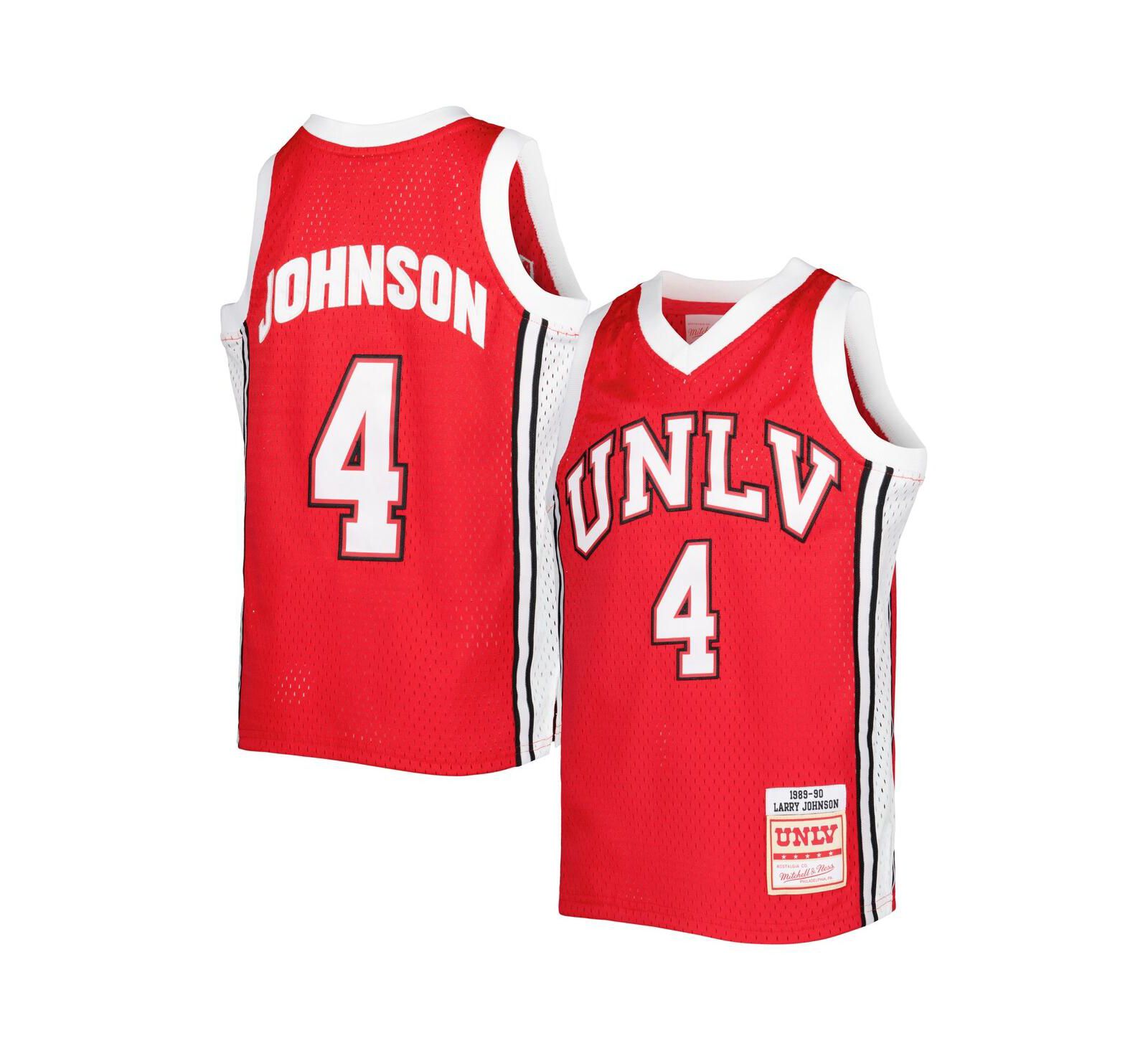 Big Boys Mitchell & Ness Larry Johnson Scarlet Unlv Rebels Swingman Replica Jersey