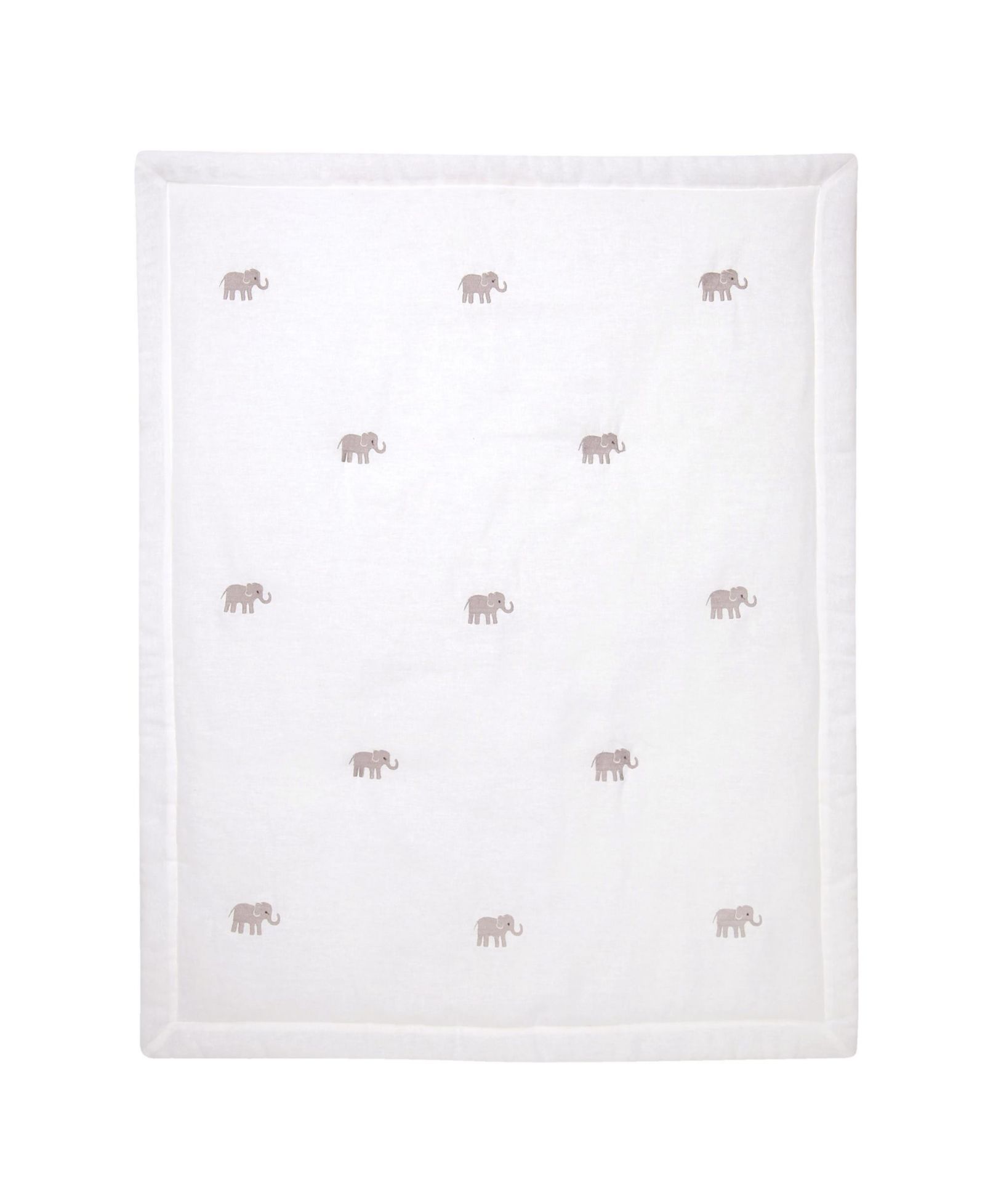 Детское стеганое одеяло Lambs & Ivy Baby Signature Elephant Creamy White Linen Embroidered Crib Quilt