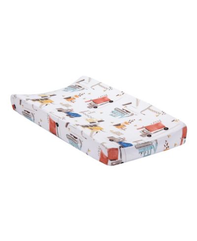 Чехол для пеленального матика Bedtime Originals Construction Zone White/Trucks