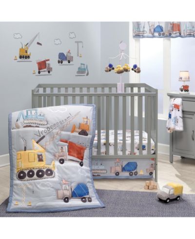 Детский набор постельного белья Bedtime Originals Construction Zone 3-Piece Trucks Nursery Baby Crib