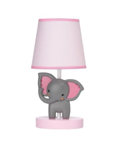 Детский ночник Bedtime Originals Twinkle Toes Pink/Gray Elephant with Monkey с абажуром и лампочкой