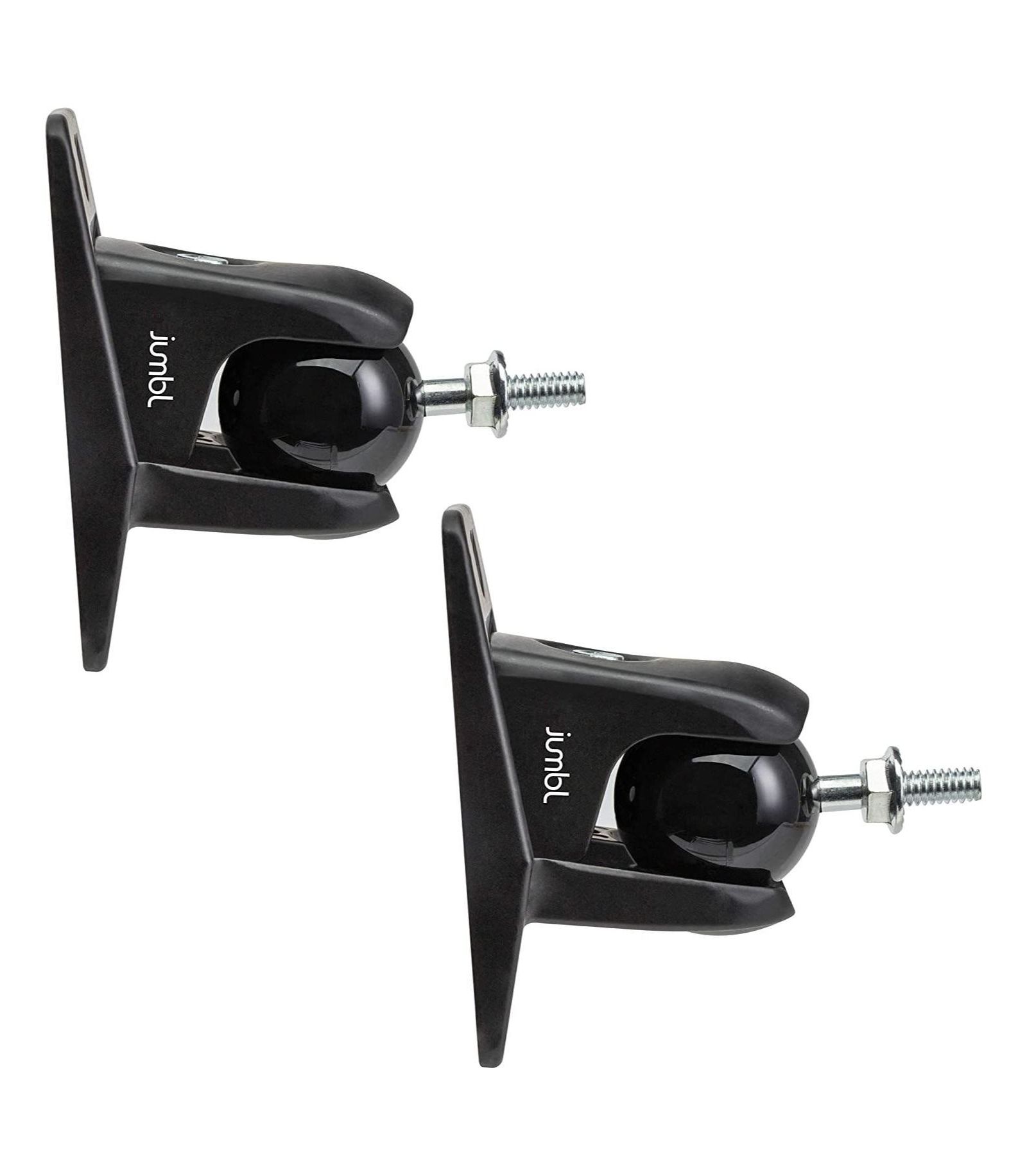 Jumbl 3.5 x 2.25 x 3.6 inches Speaker Wall Mount Brackets, Pair of 2 Speaker Mounts - Black