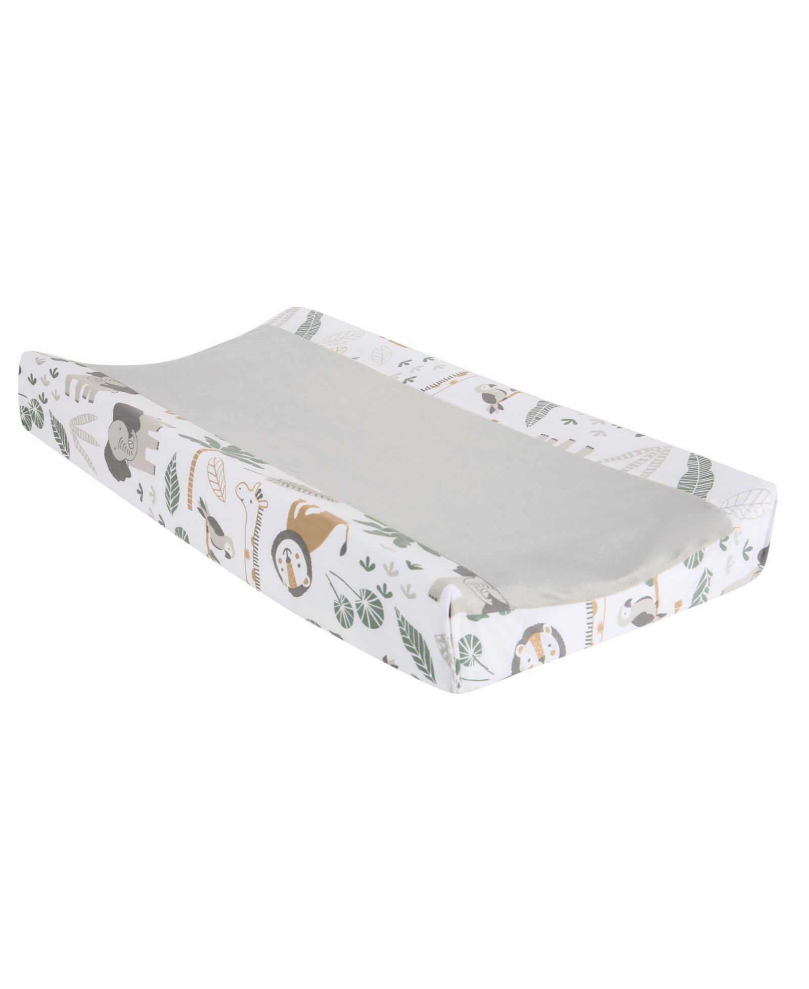 Lambs & Ivy Lambs and Ivy Jungle Friends Soft, Warm and Cozy Safari Changing Pad Cover - Gray