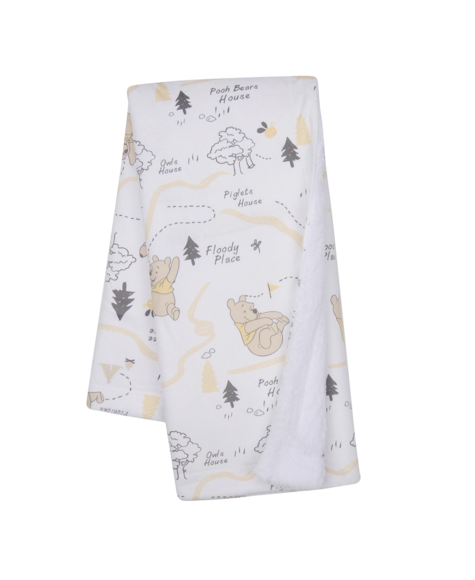 Lambs & Ivy Lambs and Ivy Disney Baby Pooh and the Hundred Acre Woods White Baby Blanket