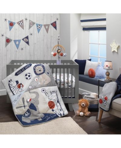 Lambs & Ivy Набор постельного белья для детской кроватки 5 предметов - Gray/Blue