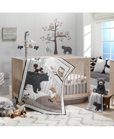 Комплект постельного белья в детскую кроватку Lambs & Ivy Woodland Forest Animal, 5 предметов - серый