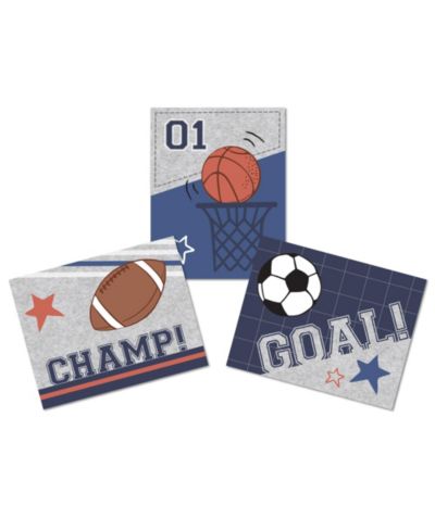 Настенный декор Lambs & Ivy Baby Sports 3 Piece 11” X 14”