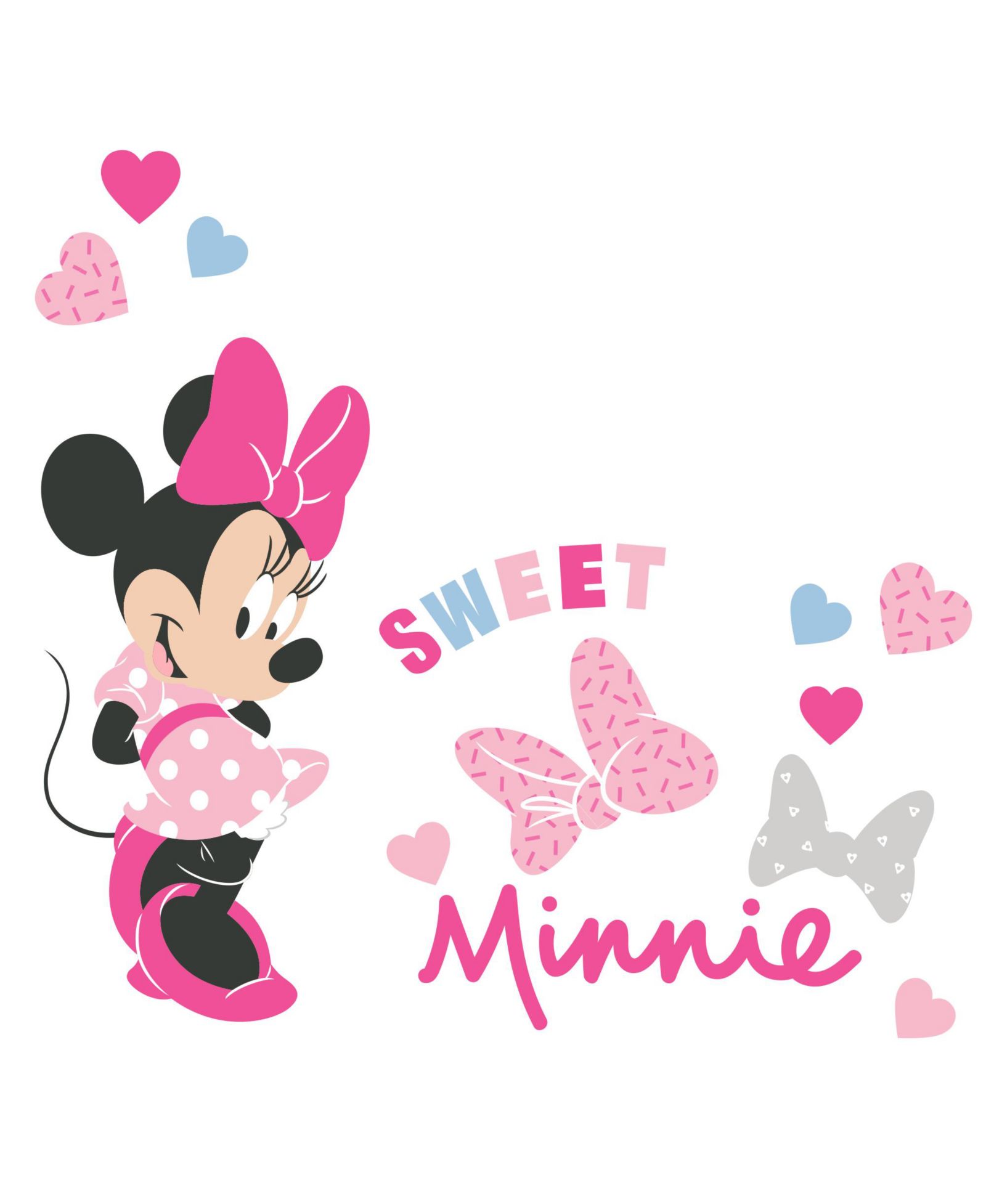 Lambs & Ivy Disney Детские наклейки на стену Minnie Mouse с сердечками и бантами