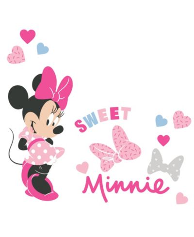 Lambs & Ivy Disney Детские наклейки на стену Minnie Mouse с сердечками и бантами