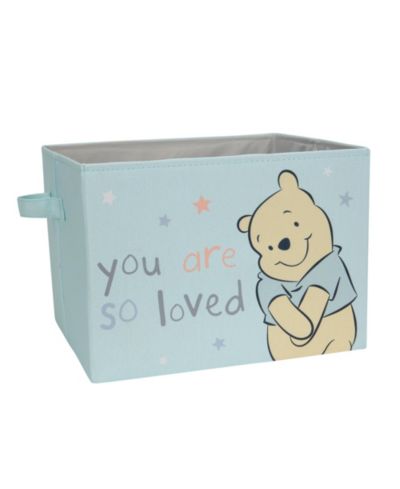 Lambs and Ivy Disney Baby Winnie the Pooh Blue Foldable Storage Basket/Container