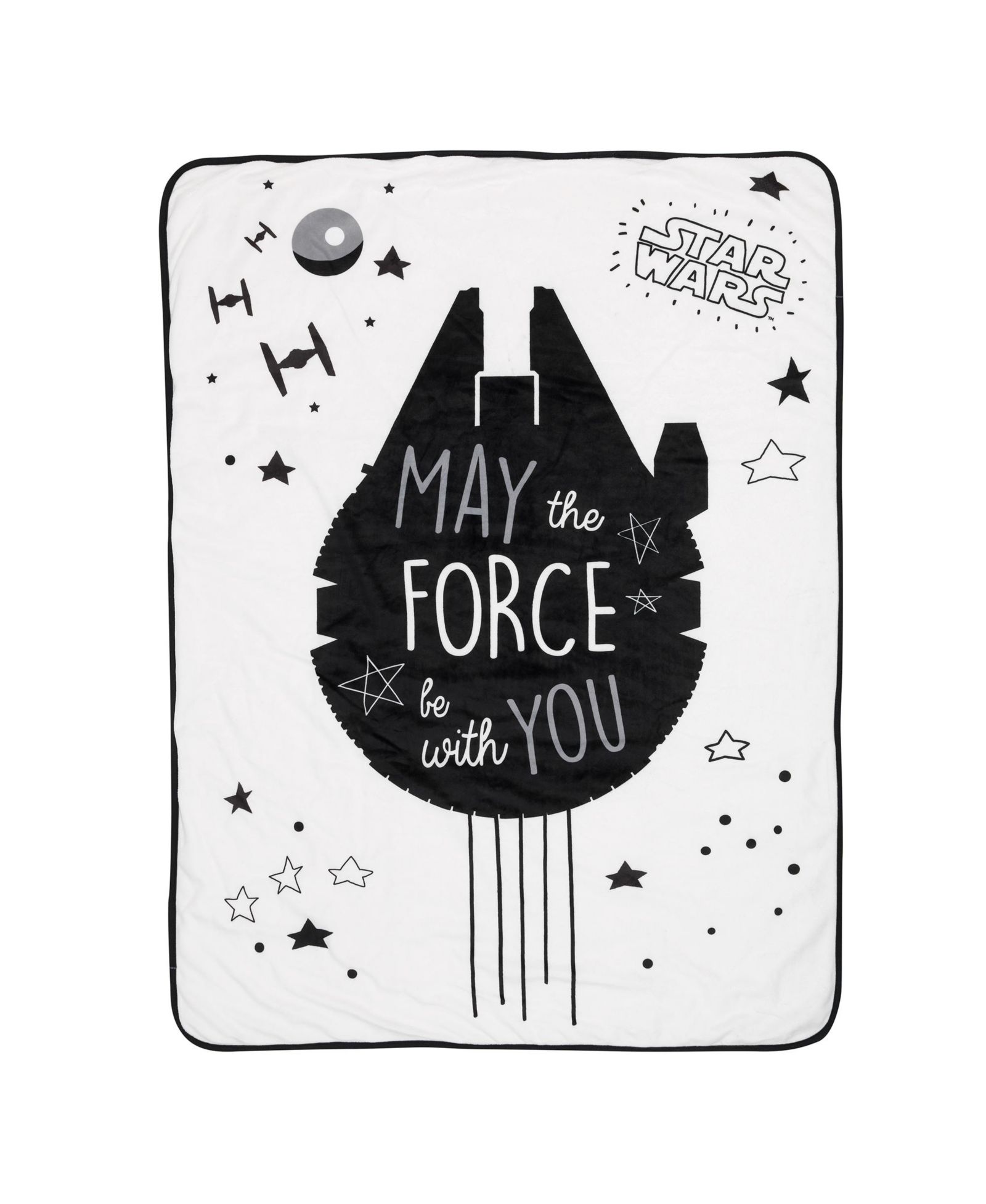 Детское одеяло Lambs & Ivy Star Wars Millennium Falcon Black/White Soft Faux Shearling