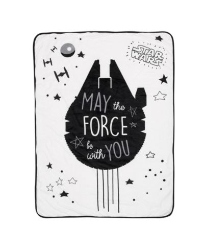 Детское одеяло Lambs & Ivy Star Wars Millennium Falcon Black/White Soft Faux Shearling