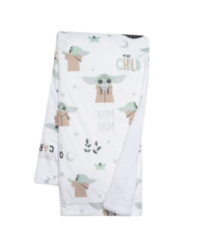 Детский плед Lambs & Ivy Star Wars The Child/Baby Yoda/Grogu White Minky/Fleece