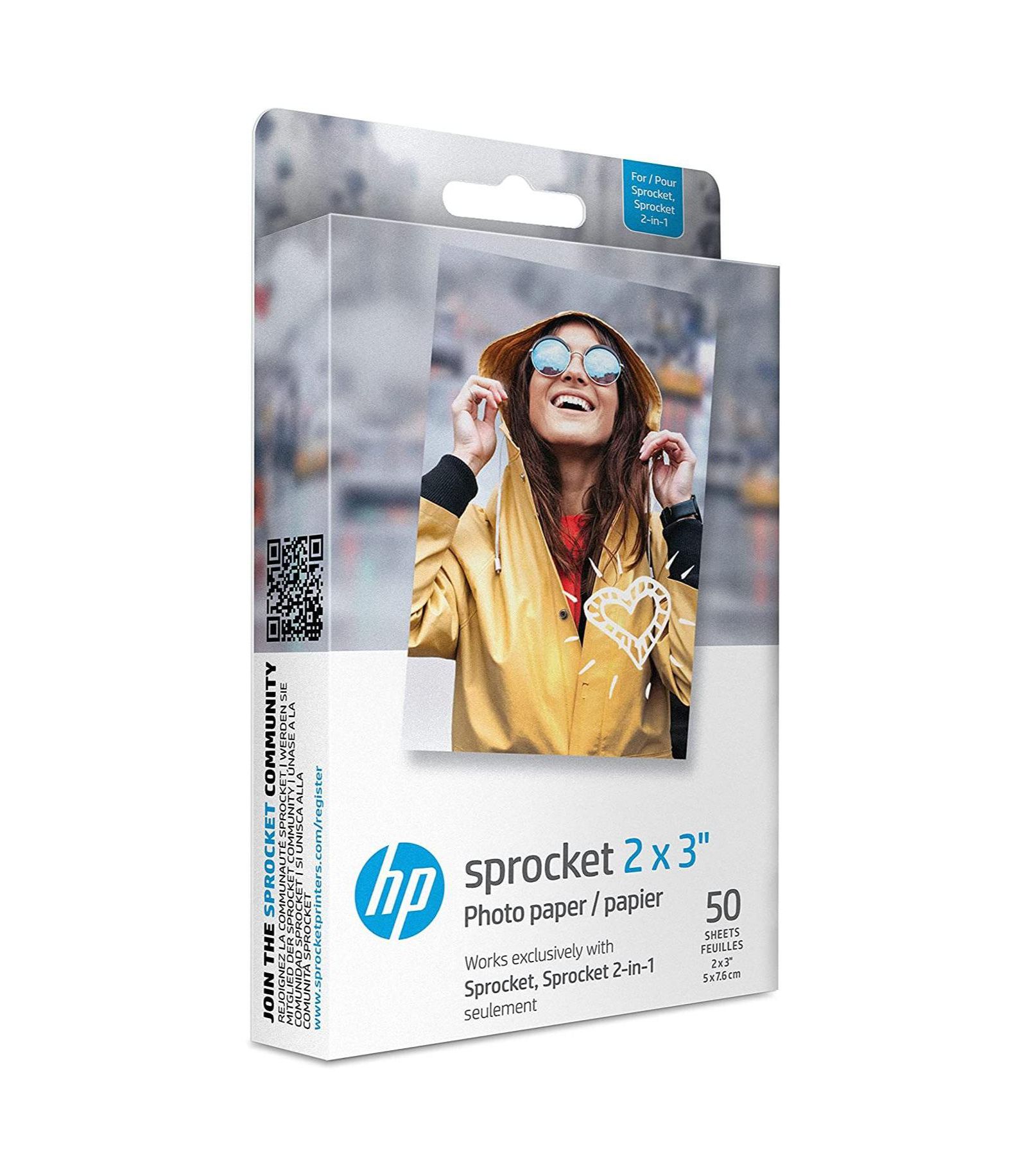 Фотобумага HP Sprocket 2x3" Premium Zink Sticky Back 50 Sheets