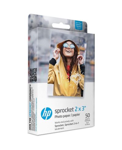 HP Sprocket 2x3" Premium Zink Sticky Back Photo Paper - 50 Sheets