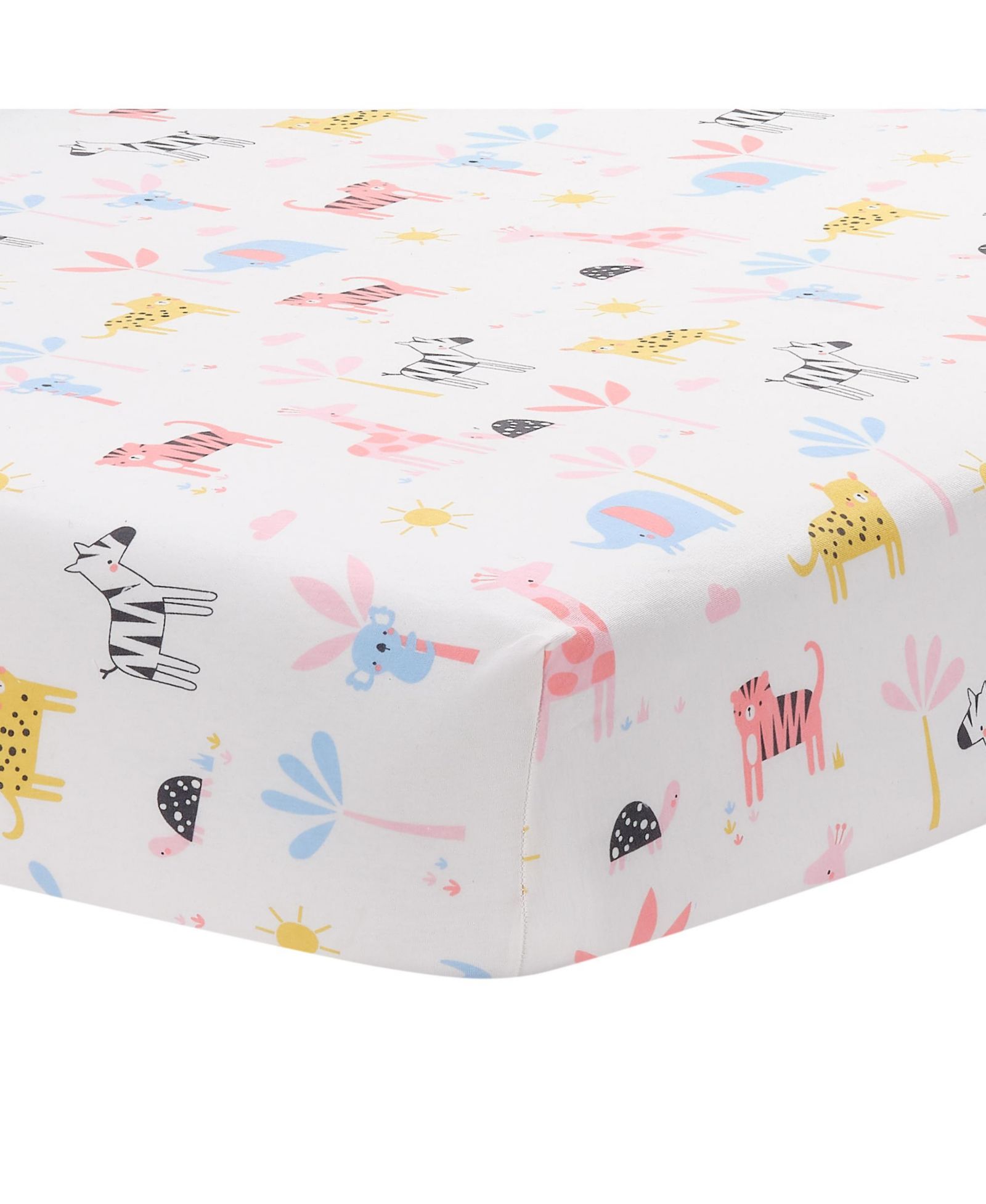 Детская натяжная простыня Lambs & Ivy Snuggle Jungle Pastel Safari Cotton Jersey