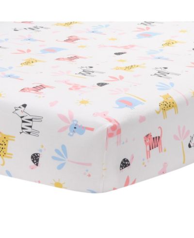 Детская натяжная простыня Lambs & Ivy Snuggle Jungle Pastel Safari Cotton Jersey