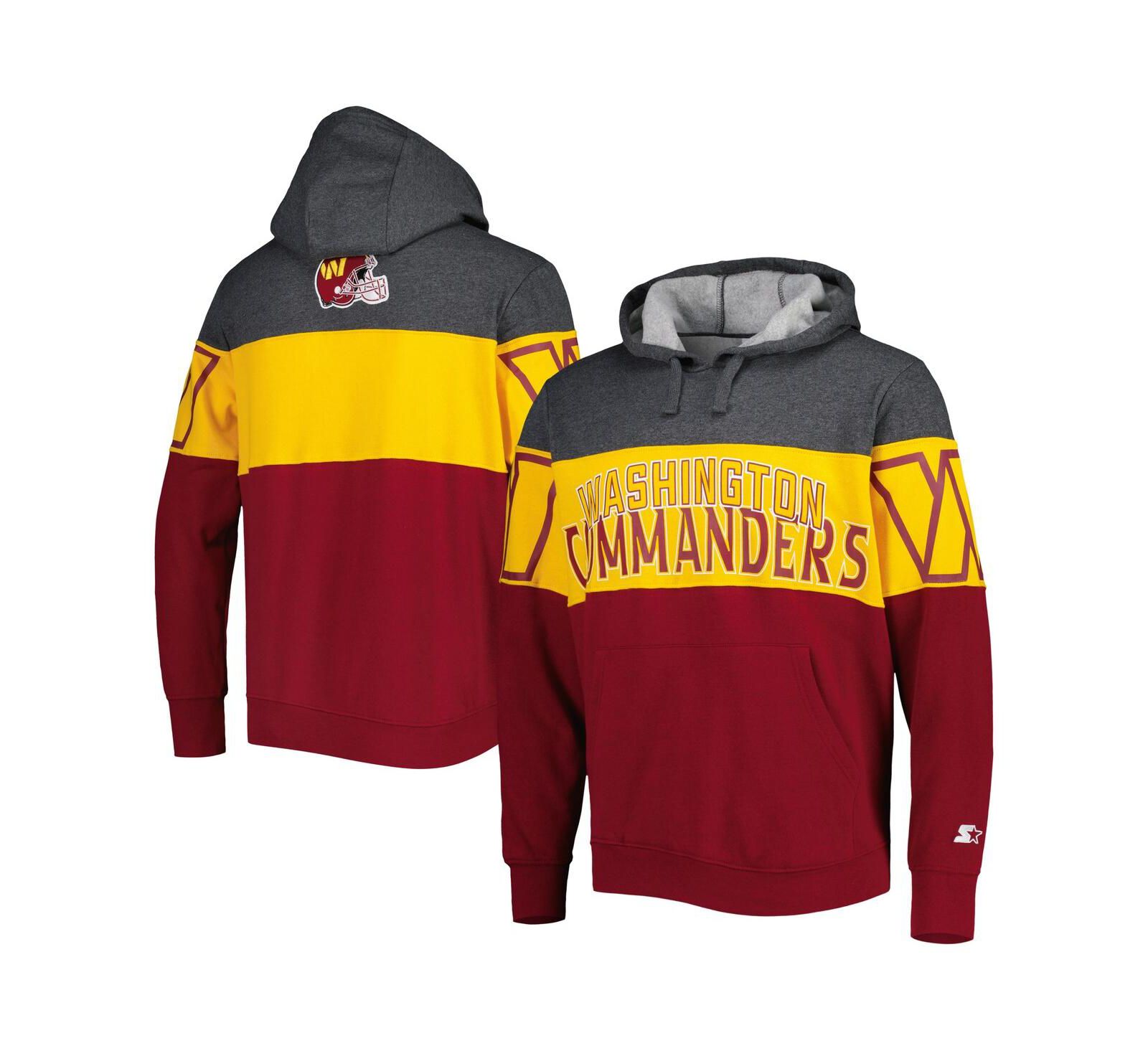 Мужское худи Starter Heather Charcoal, Burgundy Washington Commanders Extreme Pullover