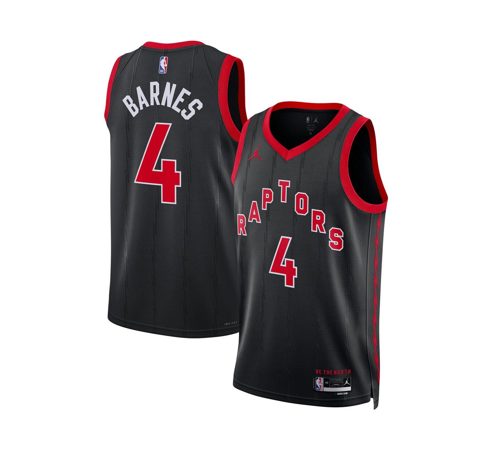 Мужская джерси Jordan Scottie Barnes Black Toronto Raptors Replica Swingman - Statement Edition