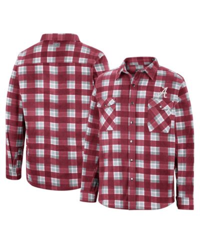 Мужская рубашка-куртка Colosseum Crimson, White Alabama Crimson Tide Ellis Plaid Full-Snap