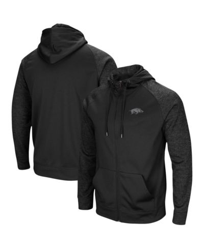 Мужское худи Colosseum Black Arkansas Razorbacks Blackout 3.0 Tonal Raglan Full-Zip