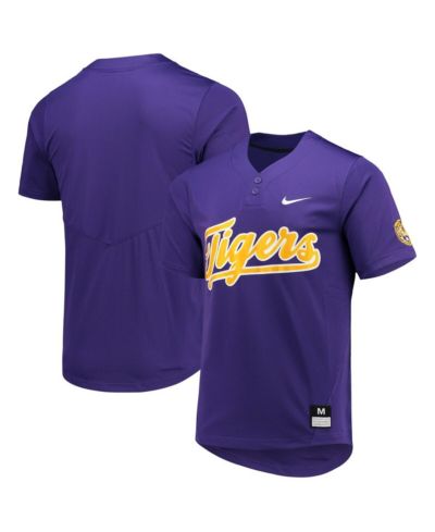 Nike Мужская и Женская джерси для софтбола LSU Tigers с двумя пуговицами, фиолетовая