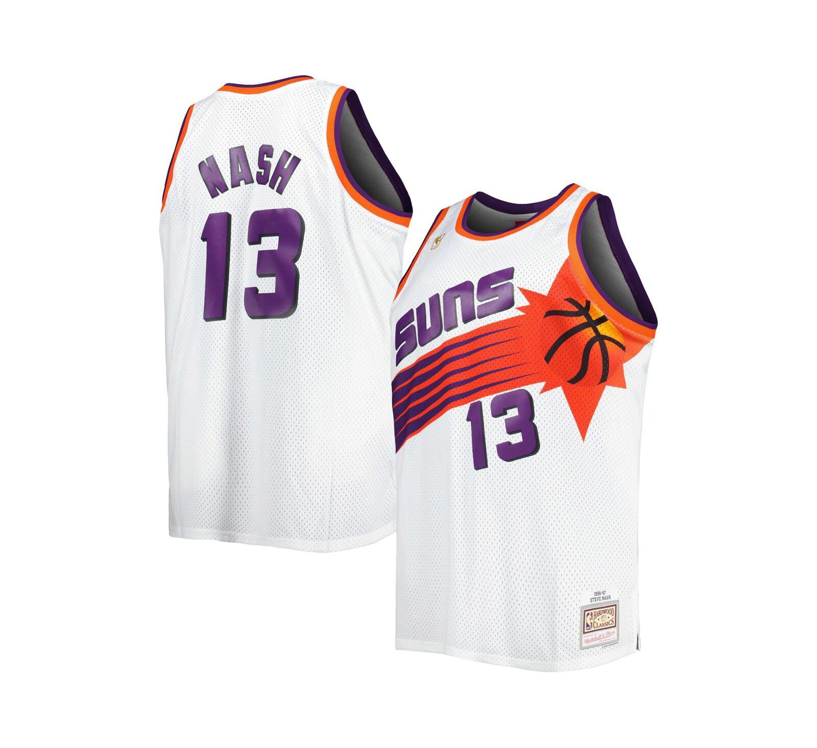 Мужской Mitchell & Ness Steve Nash White Phoenix Suns Big and Tall Hardwood Classics 1996-97 Swingman Jersey