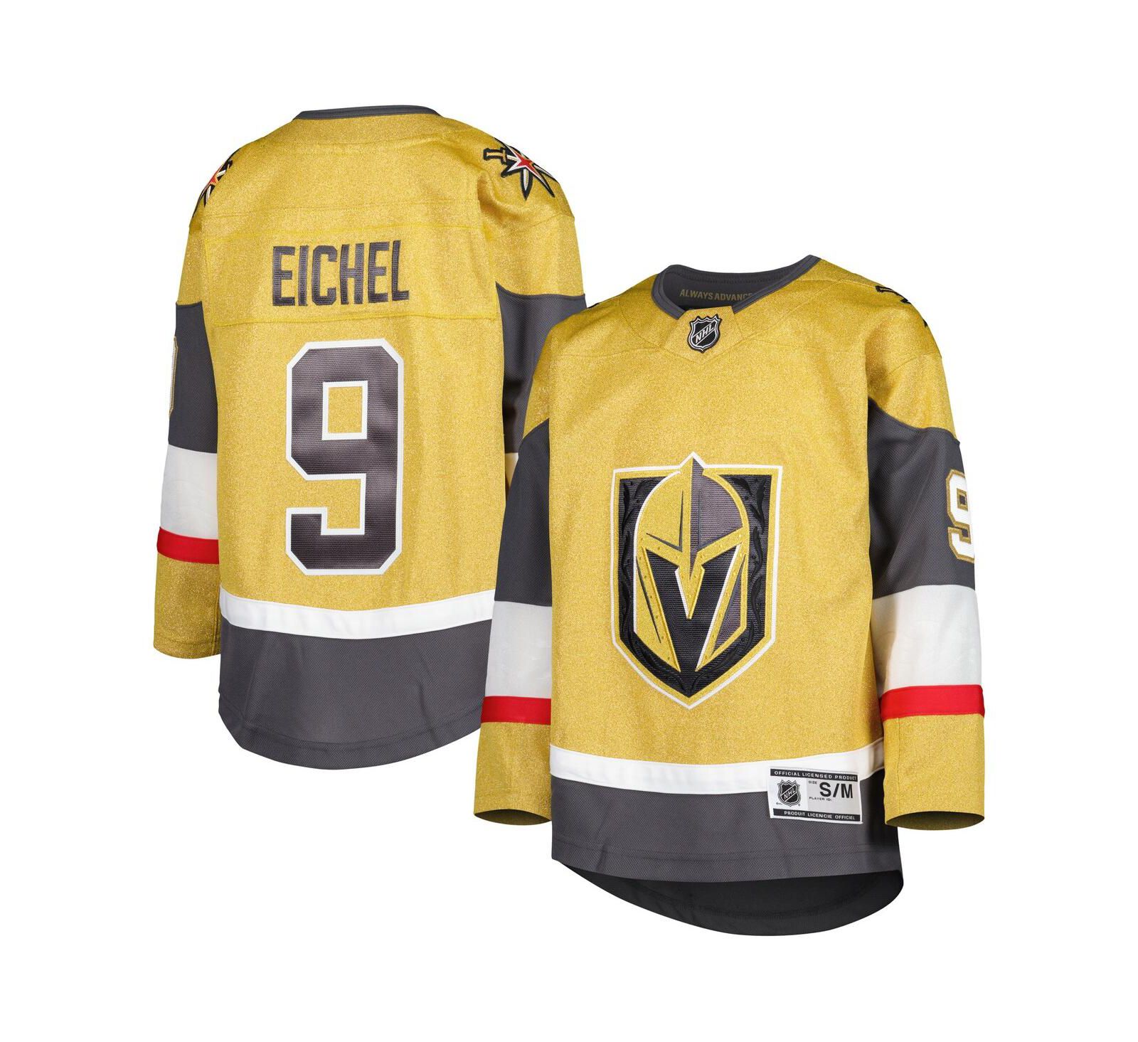 Детская игровая джерси Jack Eichel Gold Vegas Golden Knights Home Premier