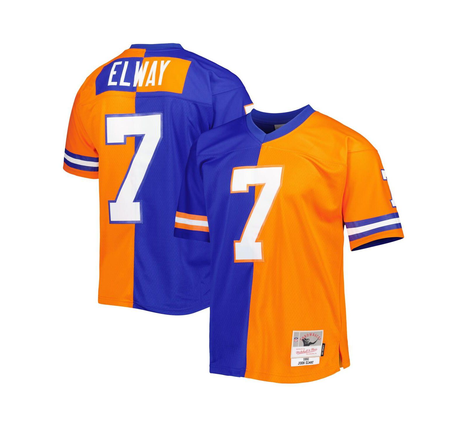 Мужская джерси Mitchell & Ness John Elway Denver Broncos 1990 Split Legacy Replica