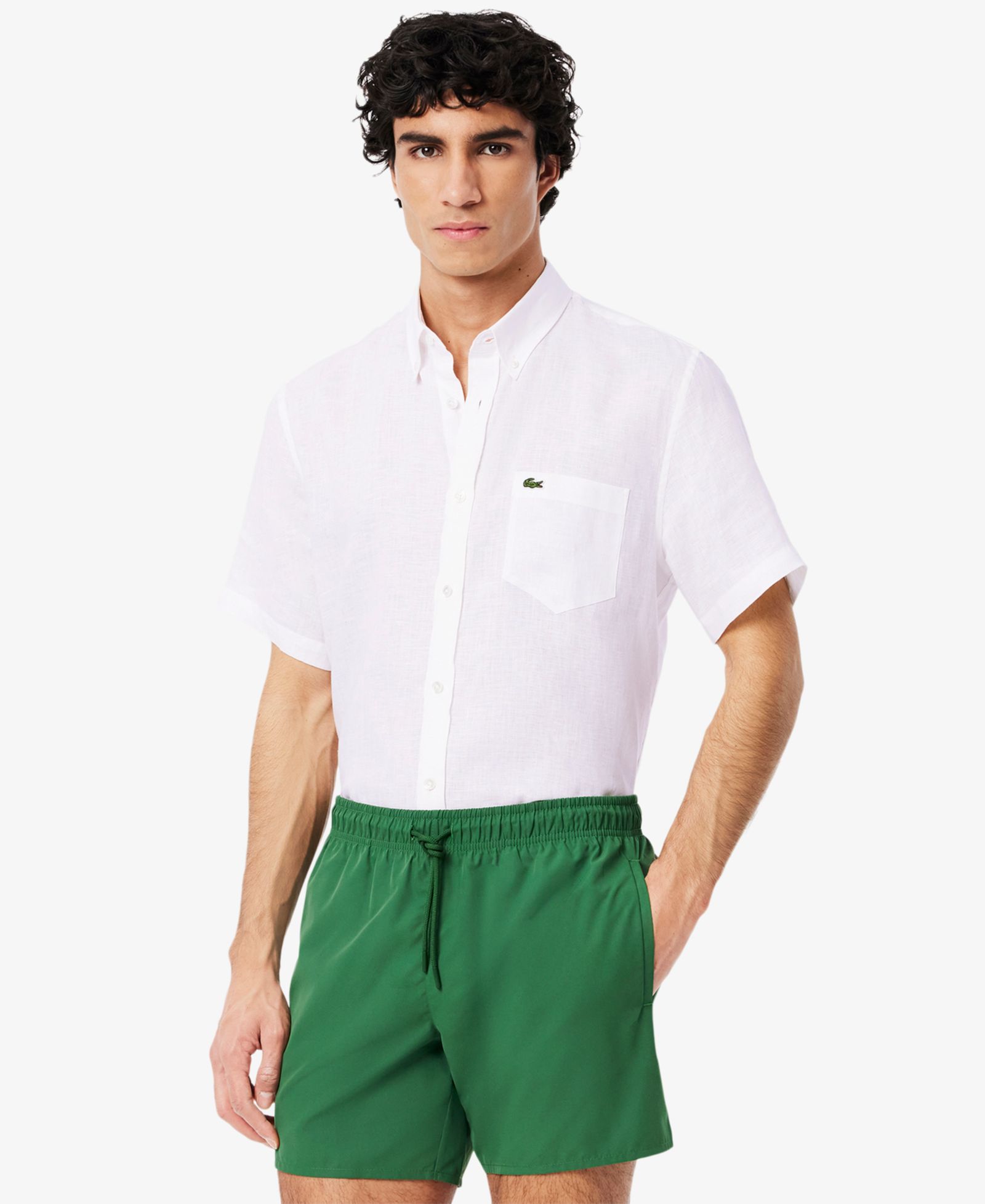 Lacoste Men's Regular-Fit Logo Linen Shirt
