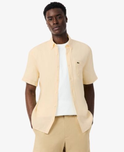 Lacoste Мужская льняная рубашка Regular-Fit с логотипом