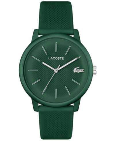 Мужские часы Lacoste L 12.12 Move с зелёным силиконовым ремешком 42mm