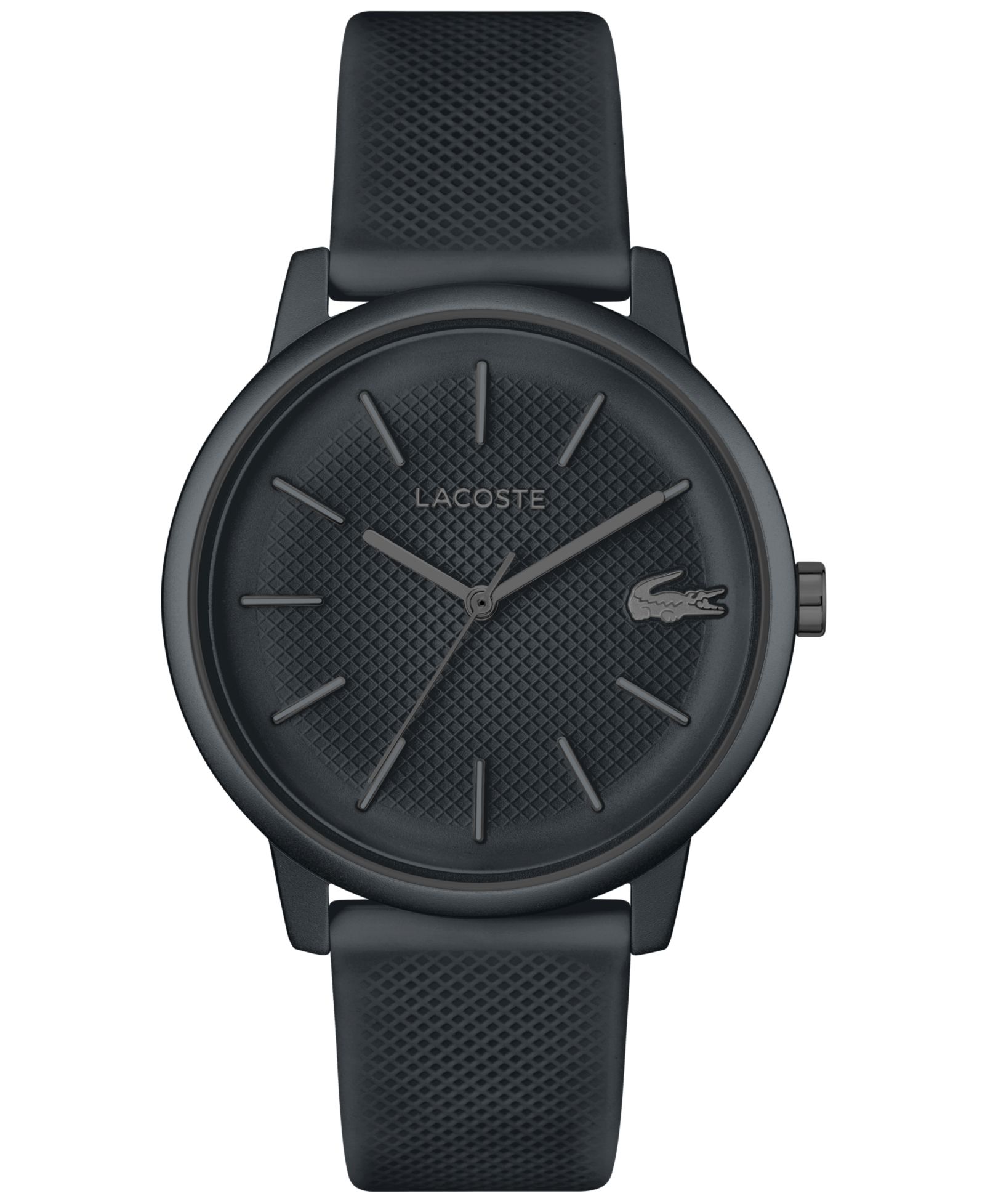 LACOSTE Men's L 12.12 Move Dark Grey Silicone Strap Watch 42mm