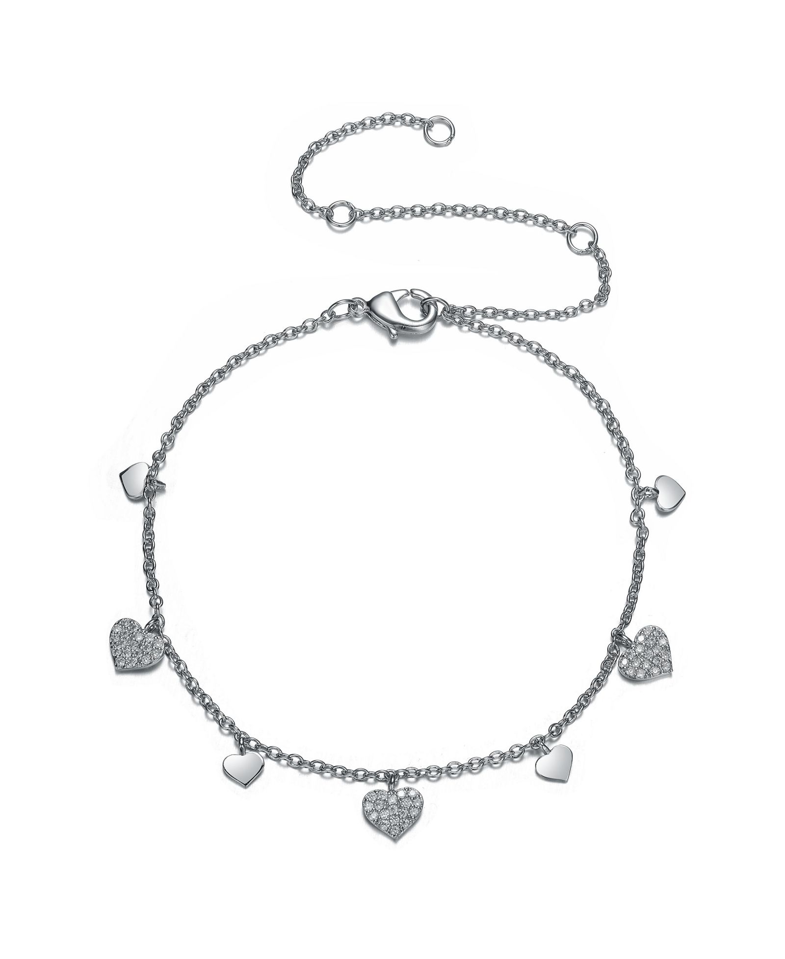 GiGiGirl Cubic Zirconia Kids Heart Charm Bracelet