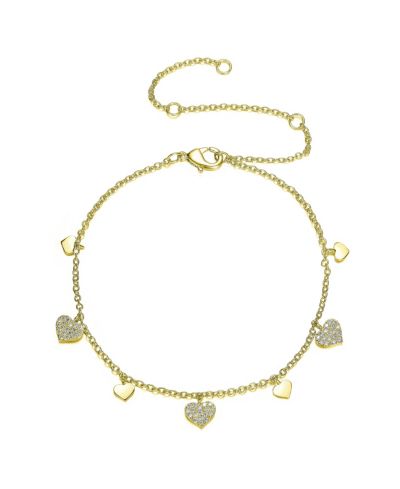 GiGiGirl Cubic Zirconia Kids Heart Charm Bracelet