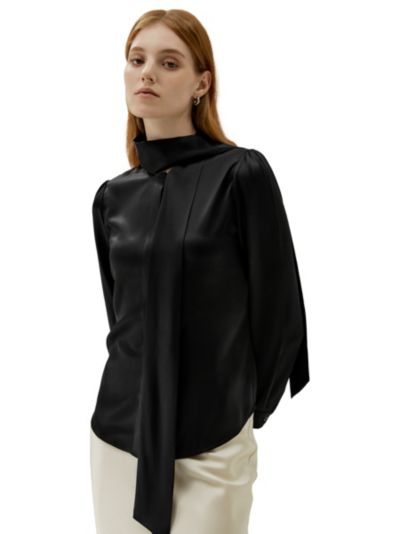 LILYSILK Women's Bow-tie Neck Silk Blouse
