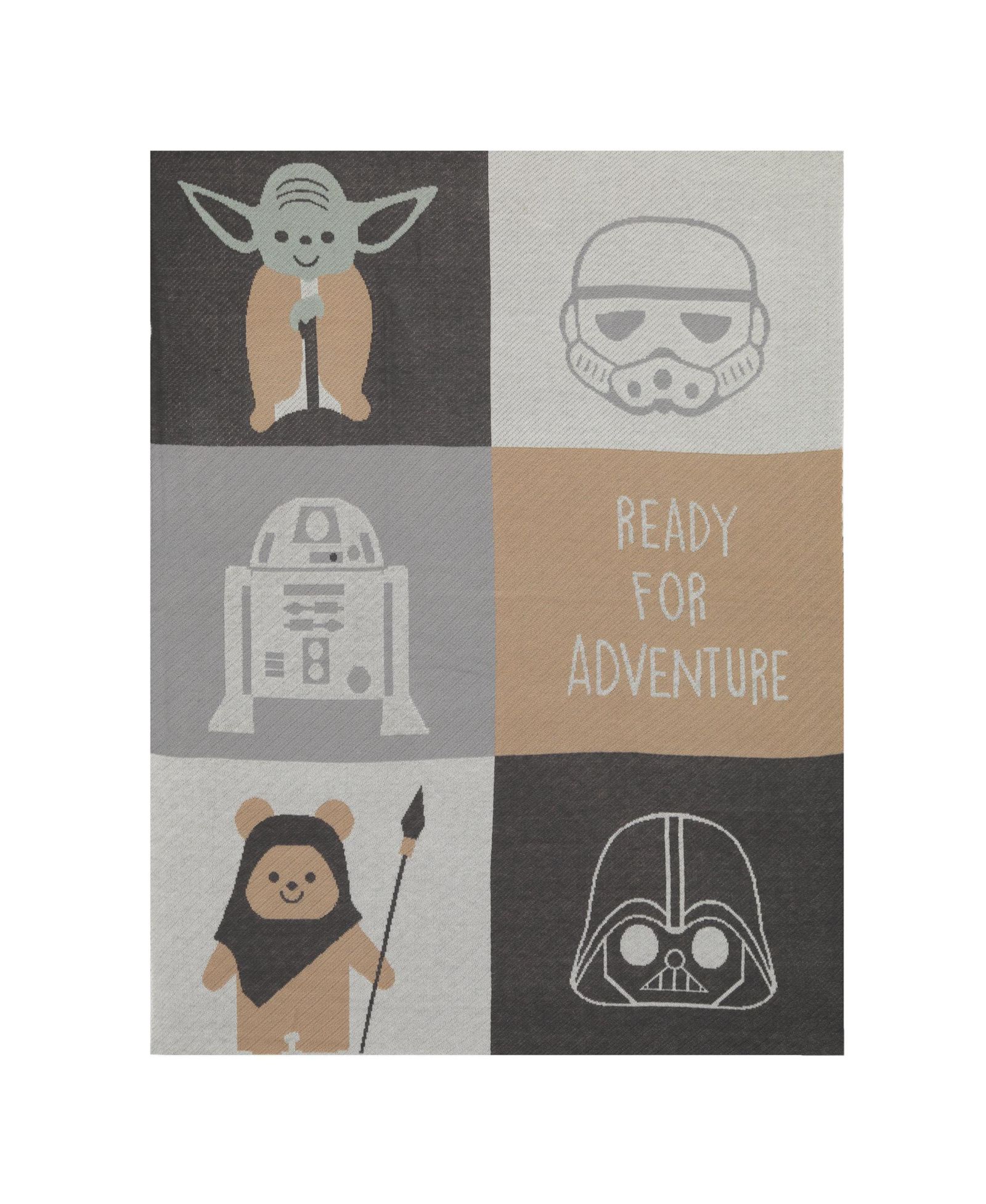 Трикотажный детский плед Lambs & Ivy Star Wars The Force - Yoda/Ewok/R2-D2/Vader