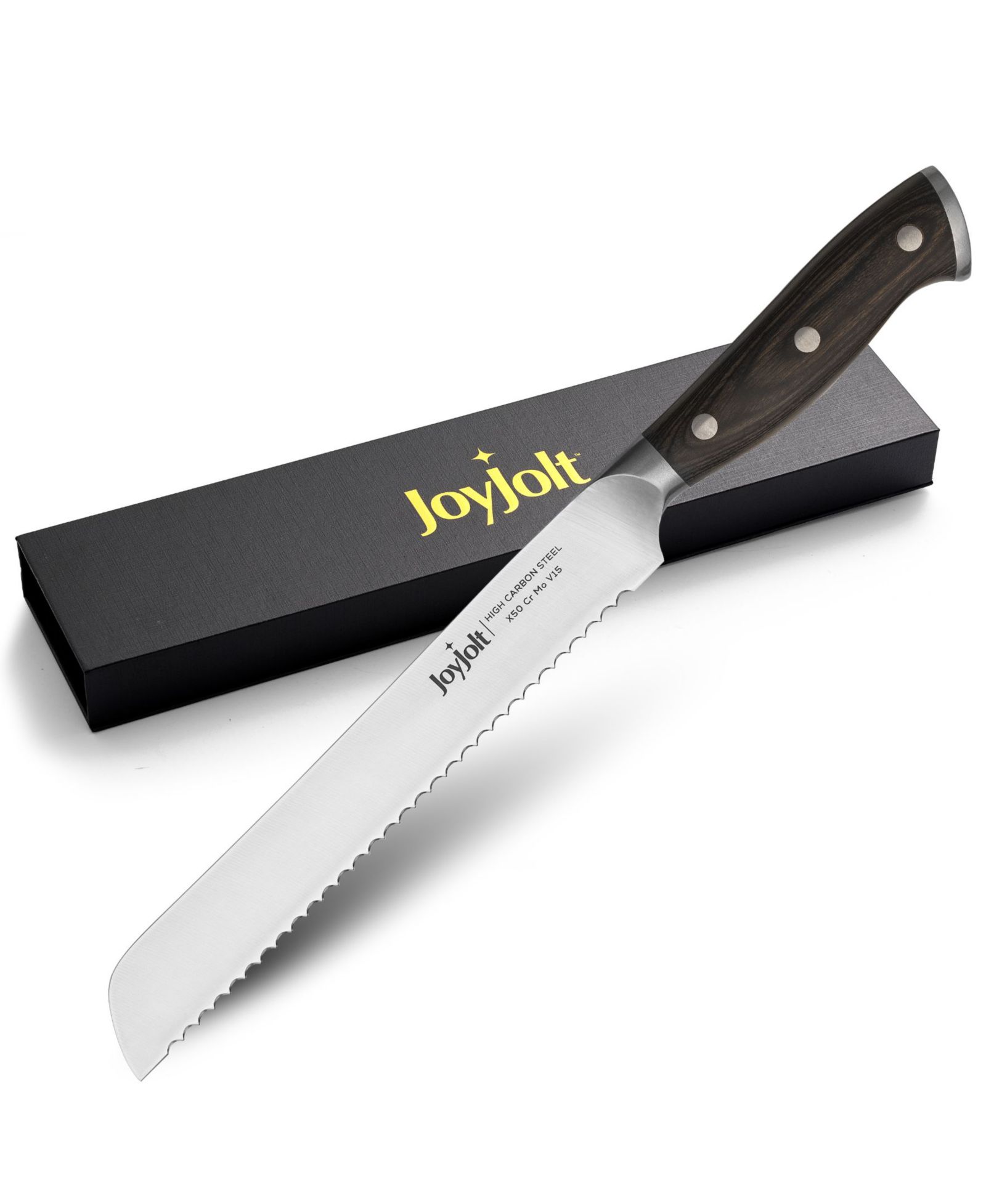 Нож для хлеба JoyJolt 8" High Carbon Steel Kitchen Knife