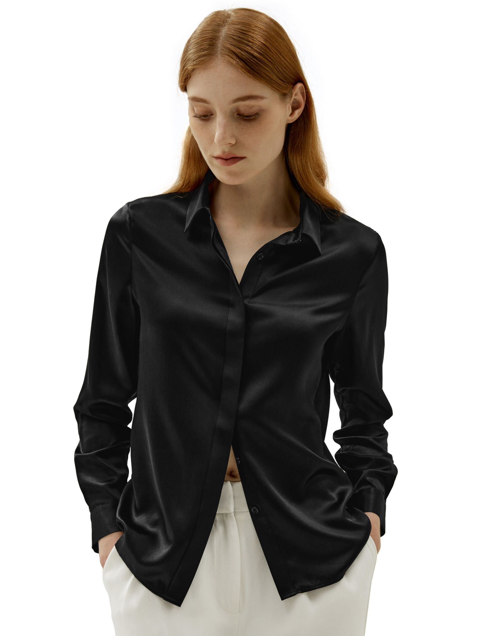 Женская шелковая рубашка LILYSILK Basic Concealed Placket