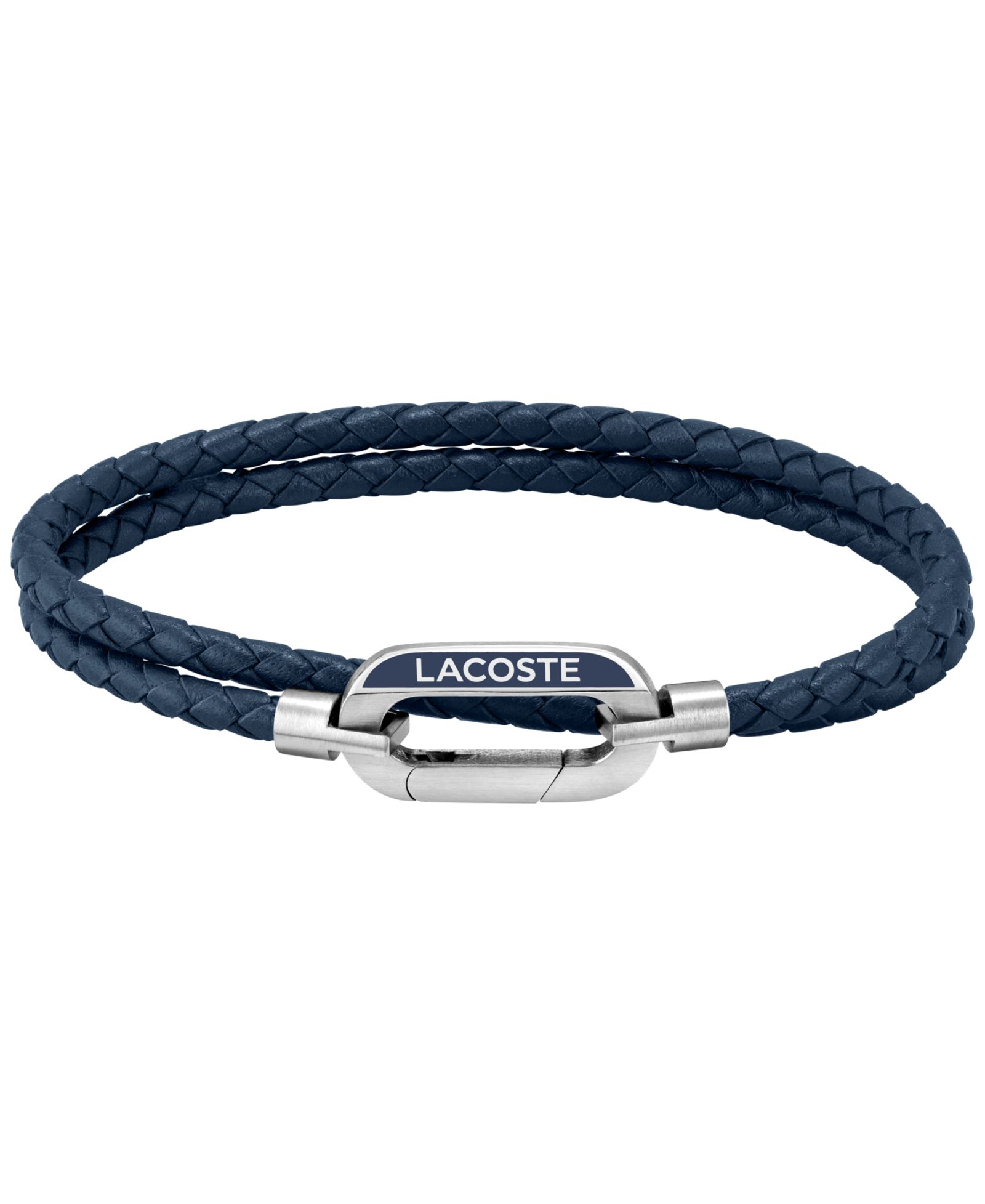 Мужской плетеный кожаный браслет Lacoste