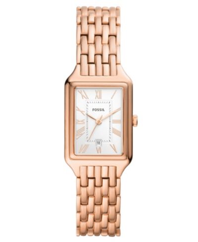 Fossil Women's Raquel Three-Hand Date Rose Gold-Tone Stainless Steel Bracelet Watch, 23mm