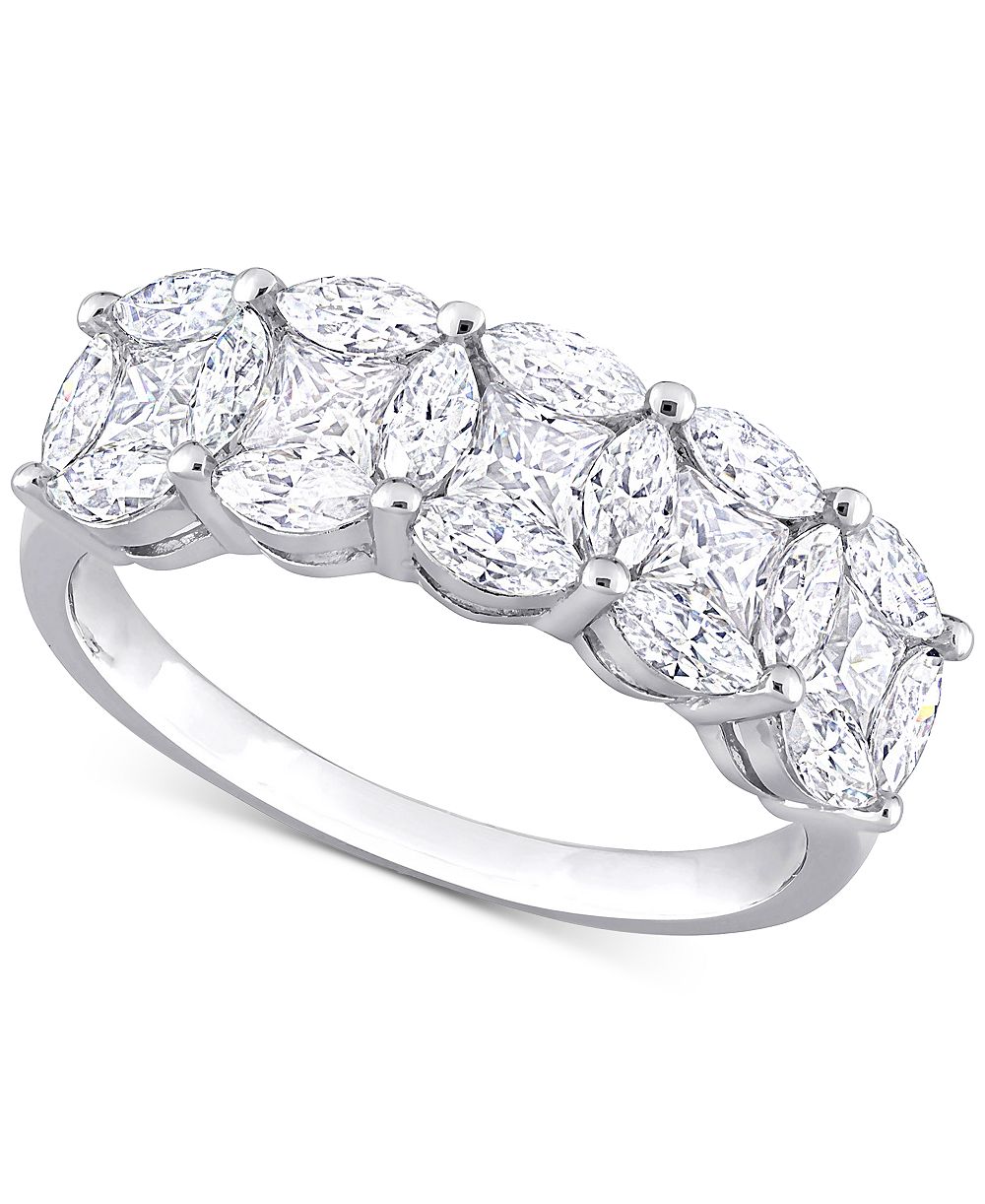Moissanite Cluster Band (2-1/2 ct. t.w.) in Sterling Silver