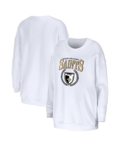 Женское безразмерное худи WEAR by Erin Andrews White New Orleans Saints Oversized Pullover