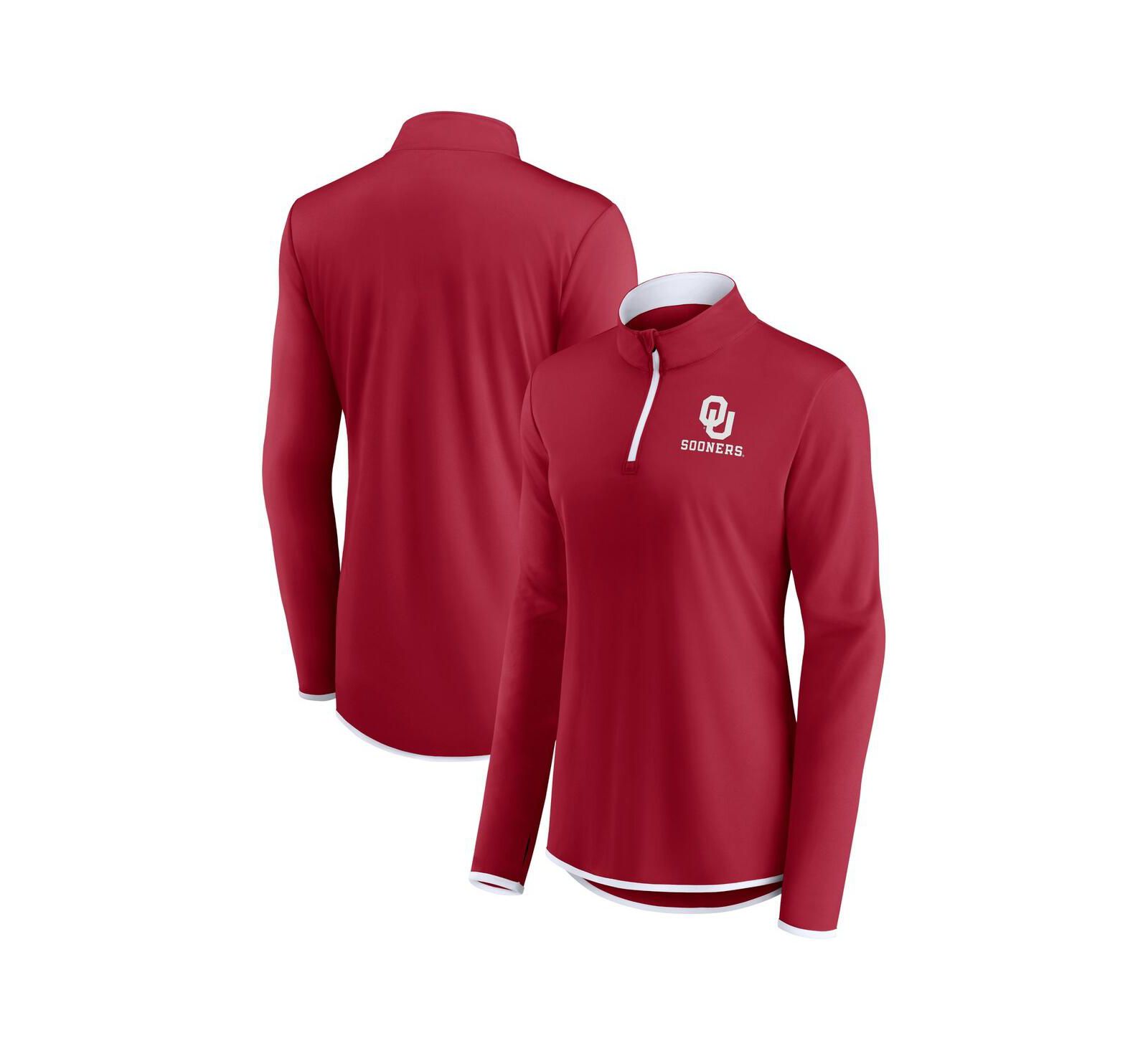 Женская кофта Fanatics Crimson Oklahoma Sooners Worth the Drive Quarter-Zip Top